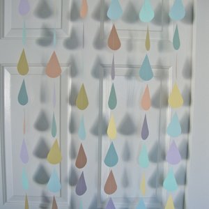 Large raindrop sprinkle garland, custom color raindrop garland, baby sprinkle backdrop, bridal shower backdrop