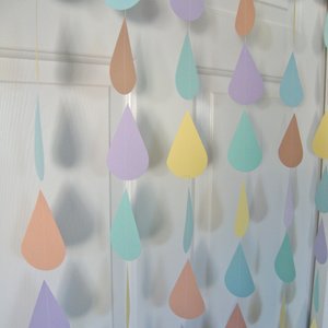 Large raindrop sprinkle garland, custom color raindrop garland, baby sprinkle backdrop, bridal shower backdrop