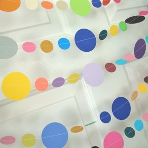 Colorful Party Garland, All Occasion Streamer, Birthday Decoration, Rainbow Decor, Paper Dot Bunting, Festive Banner, Classroom Decor