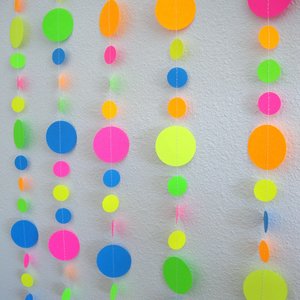 Glow Party Decoration Set, Glow Birthday, 80s Party, Black Light Decoration, UV Reflective Garland, Fluorescent Decor, Sweet 16 Glow Party
