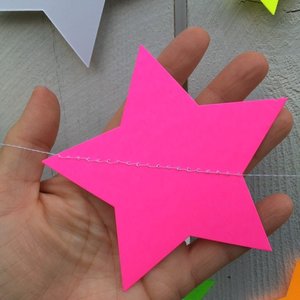 Glow Party Neon Star Garlands, Glowing Stars, Star Decoration for Glow in the Dark Party, Sweet 16 Glow Party Decor