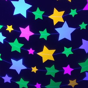 Glow Party Neon Star Garlands, Glowing Stars, Star Decoration for Glow in the Dark Party, Sweet 16 Glow Party Decor