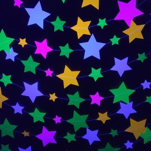 Glow Party Neon Star Garlands, Glowing Stars, Star Decoration for Glow in the Dark Party, Sweet 16 Glow Party Decor