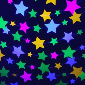 Glow Party Neon Star Garlands, Glowing Stars, Star Decoration for Glow in the Dark Party, Sweet 16 Glow Party Decor