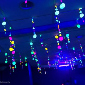 Glow Party Decorations, 15-foot Neon Garland, UV Reflective Neon Party Decor, Sweet 16 Glow Party, Teen Neon Dance Party, Black Light Party
