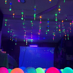 Glow Party Decorations, 15-foot Neon Garland, UV Reflective Neon Party Decor, Sweet 16 Glow Party, Teen Neon Dance Party, Black Light Party