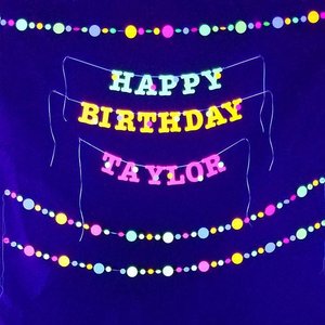 Glow Party Decorations, 15-foot Neon Garland, UV Reflective Neon Party Decor, Sweet 16 Glow Party, Teen Neon Dance Party, Black Light Party