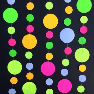 Glow Party Decorations, UV Reflective Glow Party Decor, Black Light Reflective Garland, Neon Party, Skate Party, Sweet 16 Glow Party