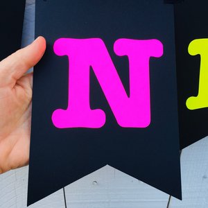 Large Neon Banner, Glow Party Banner, Personalized Banner, UV Reflective Decor, Black Light Banner, 80s Neon Party Banner, Fluorescent Decor