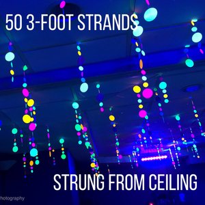 UV Reflective Neon Dot Glow Party Garlands