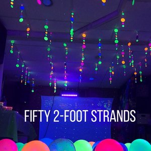 Glow Party Decoration Set, Glow Birthday, 80s Party, Black Light Decoration, UV Reflective Garland, Fluorescent Decor, Sweet 16 Glow Party