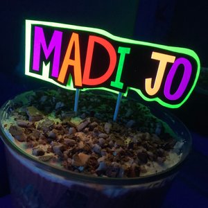 Name Cake Topper, Glow Party Decoration, Neon Birthday Decor, Personalized Cake Topper, UV Reflective Cake Decoration, Fluorescent Cake Top