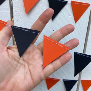 Black and Orange Graduation Party Decoration, Triangle Graduation Bunting Garland, Oklahoma State, Oregon State, Occidental College