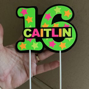 Neon Green Cake Topper, Glow Party Cake, Glow Birthday Cake, Personalized Cake Topper, Glow Party Decor, Neon Birthday, Glow in the Dark