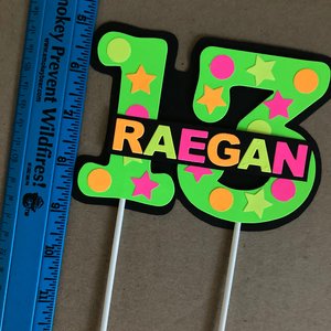 Neon Green Cake Topper, Glow Party Cake, Glow Birthday Cake, Personalized Cake Topper, Glow Party Decor, Neon Birthday, Glow in the Dark