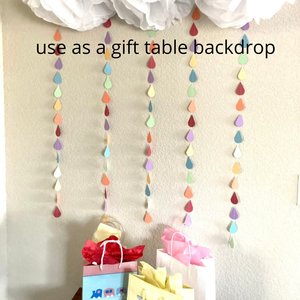 Neutral Baby Sprinkle Garland, Pastel Raindrop Garland, Neutral Baby Shower Decor, Spring Bridal Shower Raindrop Garland, Spring color drops