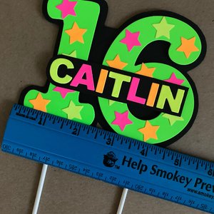 Neon Green Cake Topper, Glow Party Cake, Glow Birthday Cake, Personalized Cake Topper, Glow Party Decor, Neon Birthday, Glow in the Dark