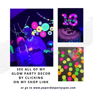 Glow Party Birthday Banner, Neon fluorescent birthday banner with garlands, UV Reflective Birthday Banner, Glow Party Decor