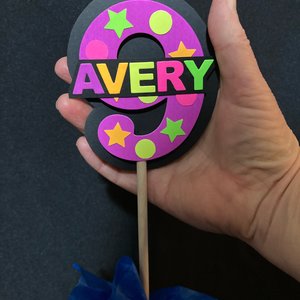 Glow Birthday Centerpiece, Glow Party Table Decorations, Neon Decor, Personalized Centerpiece, Neon Birthday Age, Neon Name, Skate Party
