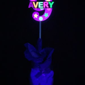 Glow Birthday Centerpiece, Glow Party Table Decorations, Neon Decor, Personalized Centerpiece, Neon Birthday Age, Neon Name, Skate Party