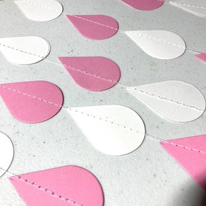 Baby Shower Decor, Raindrop Garland, Pink and White Raindrops, Baby Girl Shower, Sprinkle Garland, Baby Sprinkle Decor, Baby Shower Backdrop