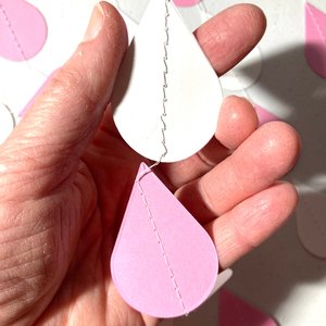 Baby Shower Decor, Raindrop Garland, Pink and White Raindrops, Baby Girl Shower, Sprinkle Garland, Baby Sprinkle Decor, Baby Shower Backdrop
