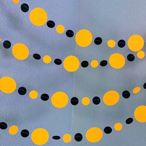 Neon Orange and Black Halloween Party Garlands, Spooky Handmade Paper Circle Buntings, Eerie Glow Decor, Glow-in-the-Dark Fluorescent Decor