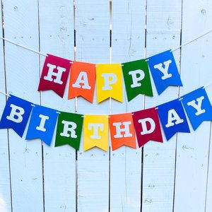 Rainbow Birthday Banner, Colorful Party Decor, Card stock Birthday Sign, Kids Party Decoration, Rainbow Theme Birthday Supplies