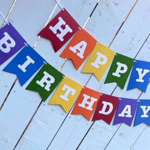 Rainbow Birthday Banner, Colorful Party Decor, Card stock Birthday Sign, Kids Party Decoration, Rainbow Theme Birthday Supplies
