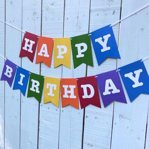 Rainbow Birthday Banner, Colorful Party Decor, Card stock Birthday Sign, Kids Party Decoration, Rainbow Theme Birthday Supplies