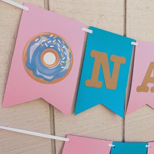 National Donut Day Banner, Donut Party, Office Celebration, Company Party, National Day Sign, Pink and Turquoise Banner, School Event