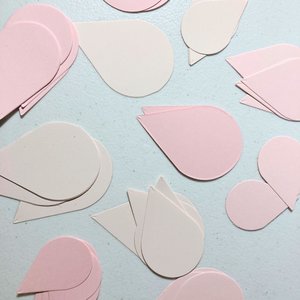Blush Raindrop Baby Shower Garland, Pink Girl Baby Sprinkle Centerpiece, Custom Color Paper Bunting, Food and Gift Table Backdrop Decoration