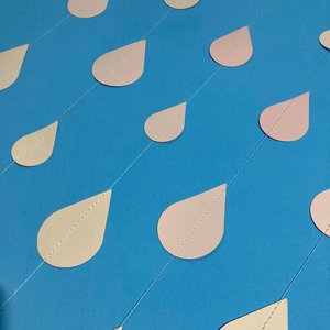 Blush Raindrop Baby Shower Garland, Pink Girl Baby Sprinkle Centerpiece, Custom Color Paper Bunting, Food and Gift Table Backdrop Decoration