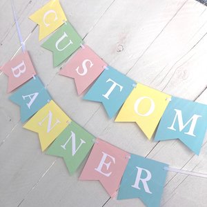 Pastel Baby Shower Banner, Custom Name or Phrase Sign, Gender Neutral Nursery Decor Personalized Party Garland, Baptism, Baby Sprinkle Event