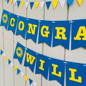 Ucla Graduation Banner, Congrats Banner, Blue and yellow Graduation Decor, Graduation Party Backdrop, University of California Los Angeles