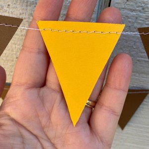 University of Wyoming graduation party garland, Brown and Gold triangle bunting, dorm decor, Bed Party Streamers, Valparaiso, Adelphi, Rowan