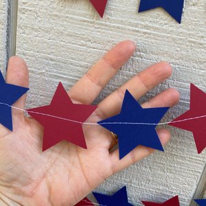 Navy and burgundy graduation party garland, Star garland, Eastern Connecticut State, South Carolina State, College University dorm decor