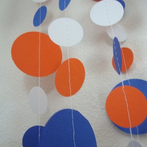 Graduation Garland, Graduation Party Decor, Blue Orange Garland, Wheaton College, U of Illinois, School Colors Bunting, Party Backdrop