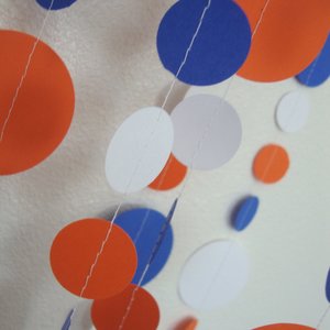 Graduation Garland, Graduation Party Decor, Blue Orange Garland, Wheaton College, U of Illinois, School Colors Bunting, Party Backdrop