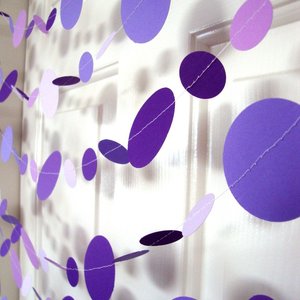 Purple Circle Garland, Paper Party Decoration, Purple Birthday Party, Paper Circle Bunting, Ultraviolet Party Decor, Birthday Party Decor
