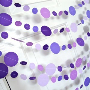 Purple Circle Garland, Paper Party Decoration, Purple Birthday Party, Paper Circle Bunting, Ultraviolet Party Decor, Birthday Party Decor