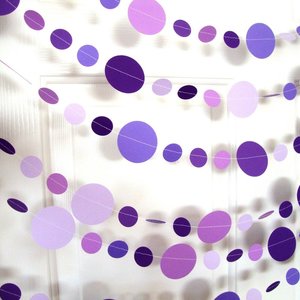 Purple Circle Garland, Paper Party Decoration, Purple Birthday Party, Paper Circle Bunting, Ultraviolet Party Decor, Birthday Party Decor