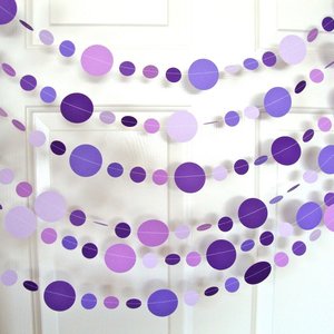Purple Circle Garland, Paper Party Decoration, Purple Birthday Party, Paper Circle Bunting, Ultraviolet Party Decor, Birthday Party Decor