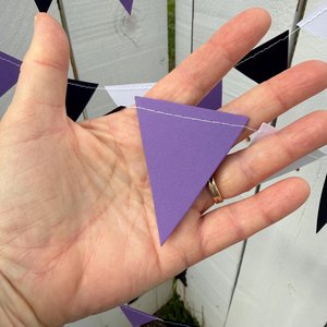 Purple White Black Graduation Garland, College Dorm and Bed Party Decor