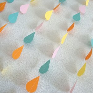 Neutral Baby Sprinkle Garland, Pastel Raindrop Garland, Neutral Baby Shower Decor, Spring Bridal Shower Raindrop Garland, Spring color drops