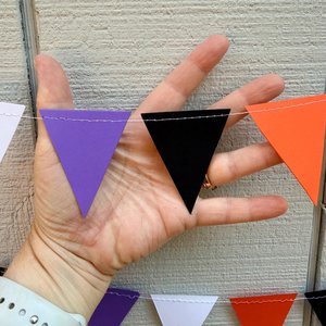Summer Halloween garland, Halloween Party Decor, July Goth Pool Party Streamers, Classroom Decoration, Halfway to Halloween Bunting