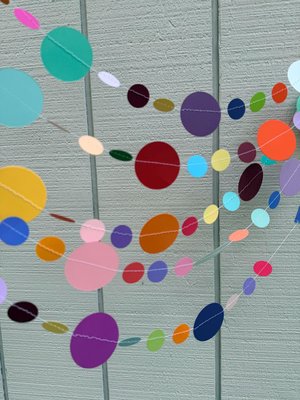 Colorful paper streamer backdrop, custom color banner, paper hanging decor, party garland, all occasion fiesta bunting