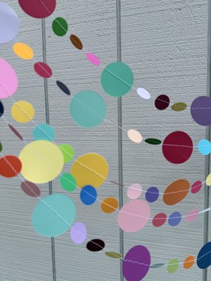Colorful paper streamer backdrop, custom color banner, paper hanging decor, party garland, all occasion fiesta bunting