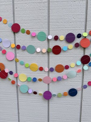 Colorful paper streamer backdrop, custom color banner, paper hanging decor, party garland, all occasion fiesta bunting