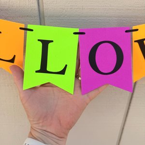 Halloween Banner, UV Glow in the Dark Happy Halloween Fireplace Mantel Sign